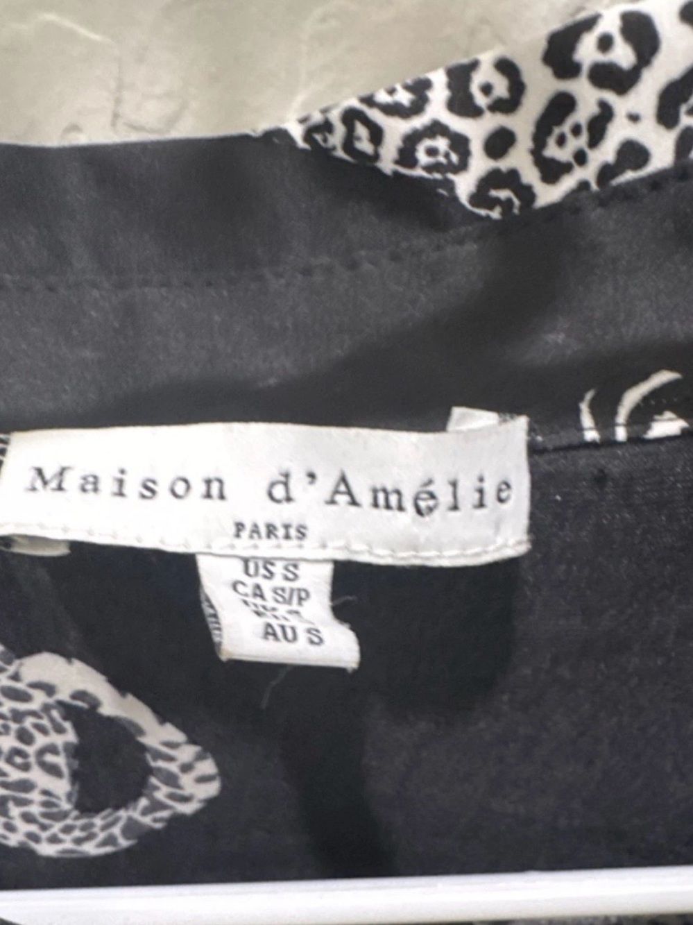 Maison d'Amélie Black & White Printed Top - Picture 2 of 3